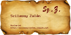 Szilassy Zalán névjegykártya